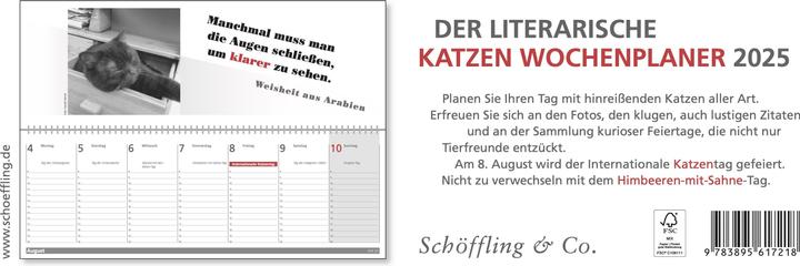 Produktbild Der literarische Katzen Wochenplaner 2025 (Deutsch)