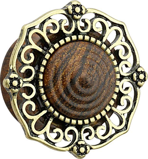 Produktbild Star Piercing Flared Plug aus Sonoholz mit Tribal Schild (ohne Messing, Titan G23)