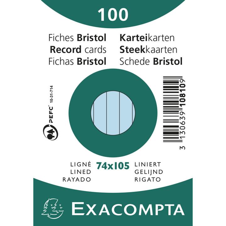 Actual product image Exacompta Index cards (74 x 105 mm, 205 g/m², 100 x)