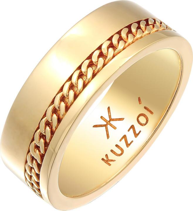 Kuzzoi Ring Herren Bandring Chunky Chain 925 Silber (60, 925 Silber)