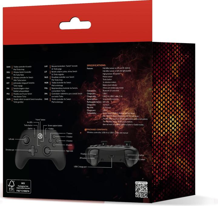 Image du produit Deltaco Contrôleur sans fil pour Switch, PC (Android, iOS, Switch, Steam Machine, Switch OLED)