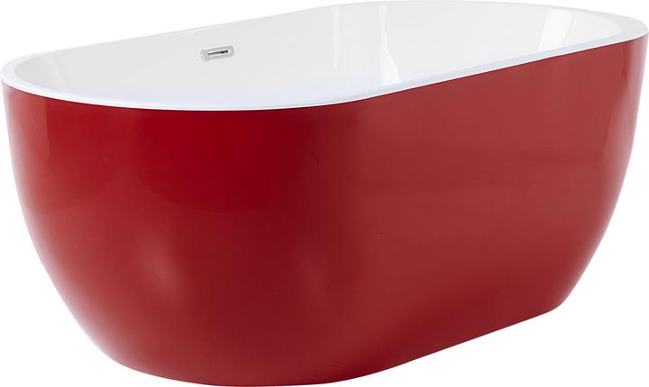 Produktbild Beliani Badewanne freistehend rot oval 170 x 80 cm NEVIS (220 l, 80 cm)