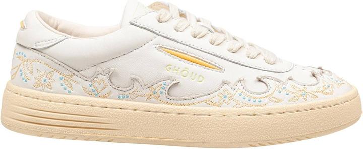Ghoud lido leather sneakers with embroidery