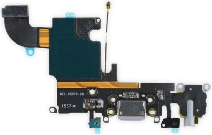 Actual product image Foxconn iPhone 6S Lightning Dock Connector Audio Flex Microphone grey black (iPhone 6s)