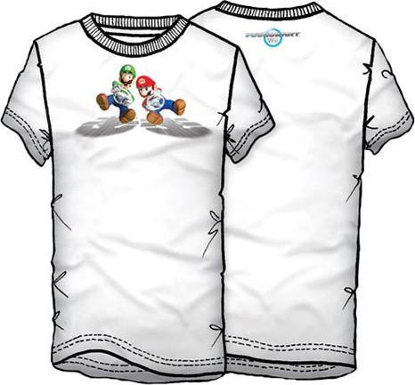 Super Mario Bros. Mens Mariokart Wii T-Shirt - White - xl (XL)