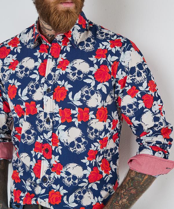 Actual product image Joe Browns Rose Skull Print Long Sleeve Shirt (S)