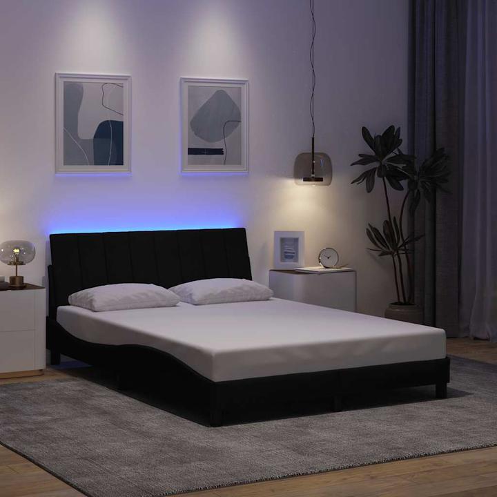 Produktbild VidaXL Bettgestell ohne Matratze Schwarz 140x190 cm Stoff Bettrahmen (135 x 190 cm)