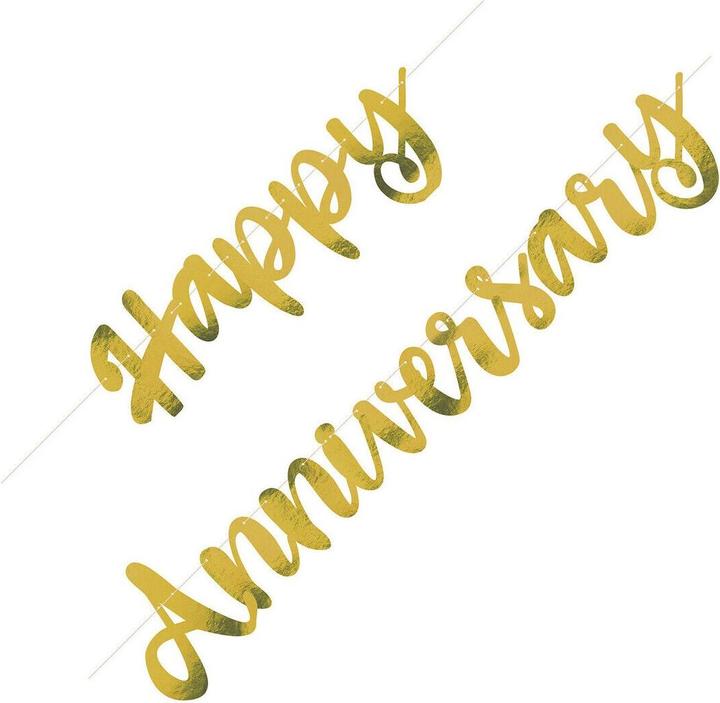 Produktbild Unique Party Schrift Fahne Happy Anniversary 2erPack Papier