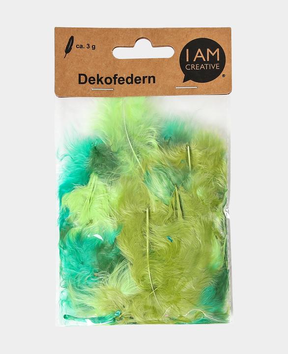 Image du produit I Am Creative Plumes décoratives, plumes pour décorations et pour l'artisanat, mélange vert, 5 - 8 cm, environ...