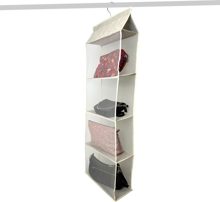 Produktbild Hermex Handtaschen-Organizer zum Aufhängen Hängeaufbewahrung 4 Fächer Beige