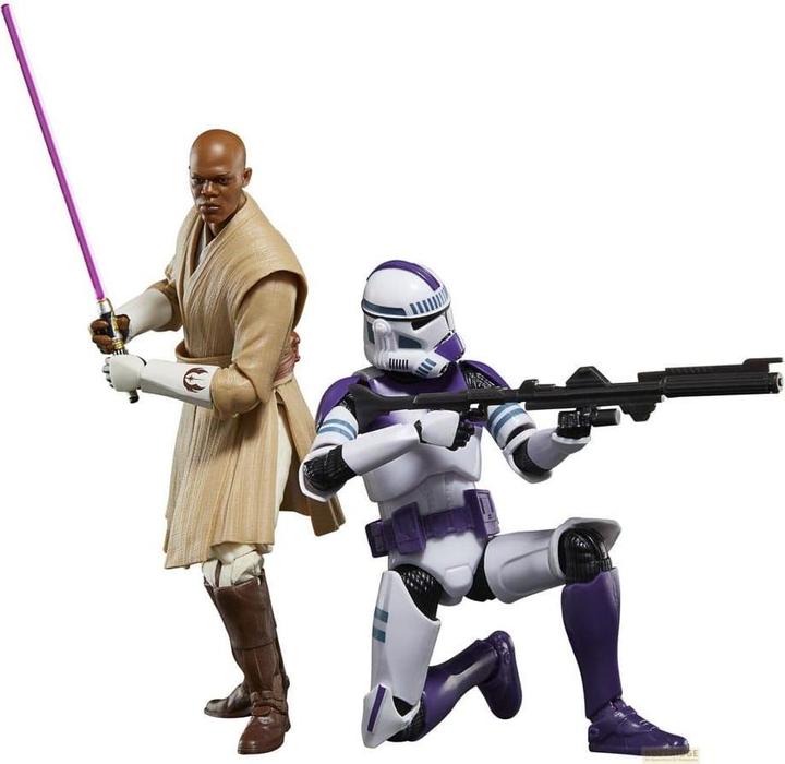 Image du produit Hasbro Star Wars-Mace Windu & Soldat Clone 187 légion -Fig Black Series