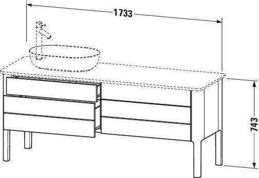 Image du produit Duravit Meuble sous-lavabo LUV 743x1783x570mm Be gauche blanc satiné