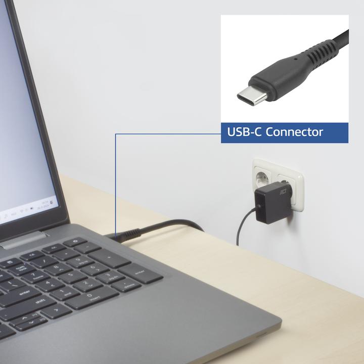 Productafbeelding USB-C laptop wandoplader 65W met Power Delivery profielen, 2 meter (65 W)