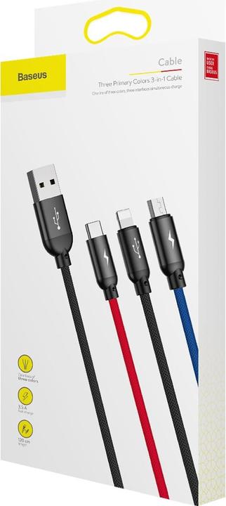 Immagine prodotto Baseus Tre colori primari 3 in 1 (0.30 m, USB 2.0)