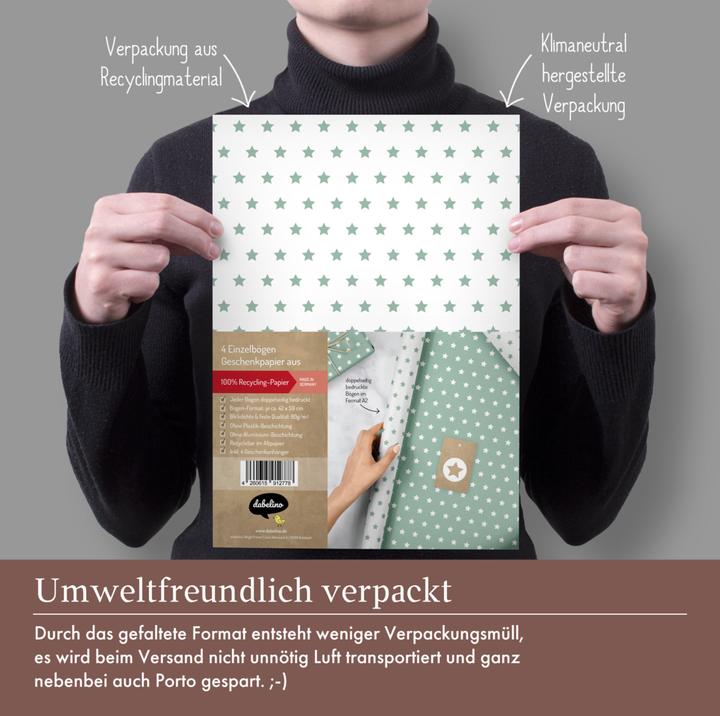 Produktbild Dabelino Geschenkpapier-Set für Sterne (mint-grü (Geschenkpapier, 4 x)