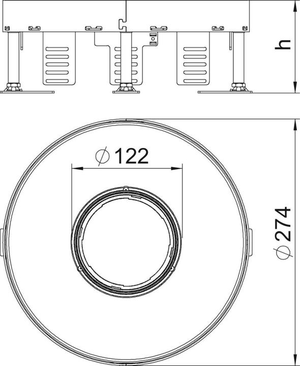Image du produit OBO Bettermann OBO RKFR2 7 V25 Cassette ronde pour tube D 275mm