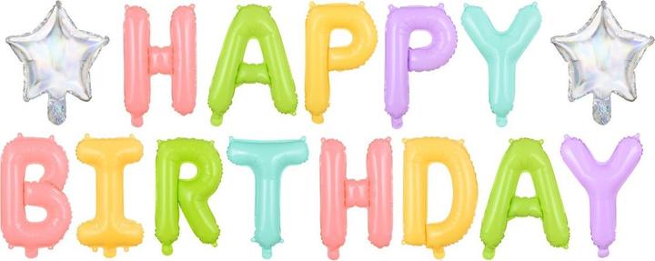 Image du produit Partydeco Set de ballons Joyeux anniversaire Multicolore (35cm) (15 x)