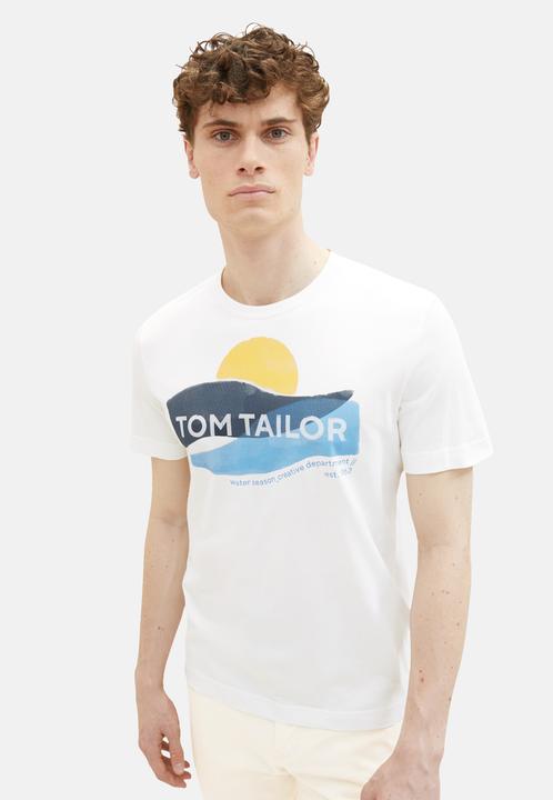 Image du produit Tom Tailor T-Shirt Kurzarmshirt gepunktet mit Brusttasche (M)