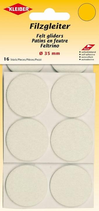 Actual product image Kleiber Felt glides, diameter: 35 mm, white (Felt gliders, 16 Piece)