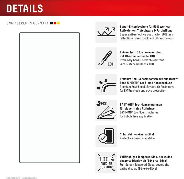 Valeurs nutritives et ingrédients Displex Premium Glass, Full Cover Anti-Reflex Panzerglas (1 pièce(s), Samsung Galaxy S24 Ultra)