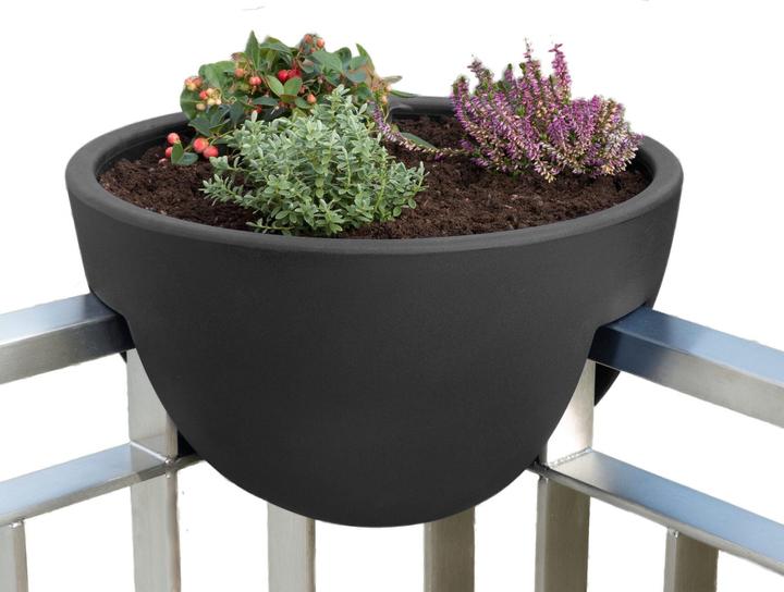 Actual product image Rephorm Balcony flower pot Eckling Ø 45 cm - graphite