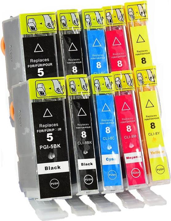 Image du produit Hermex Cartouche d'encre alternative à Canon PGI-5PGBK, CLI-8 CMYK (M, C, Y, PGBK, CF)