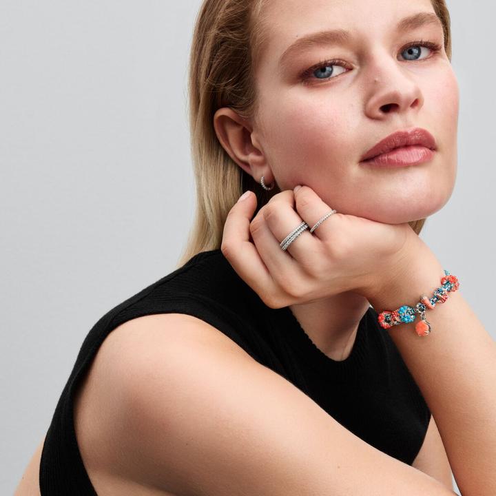 Immagine prodotto Pandora Ciondolo pendente doppio conchiglia color corallo (Argento 925)