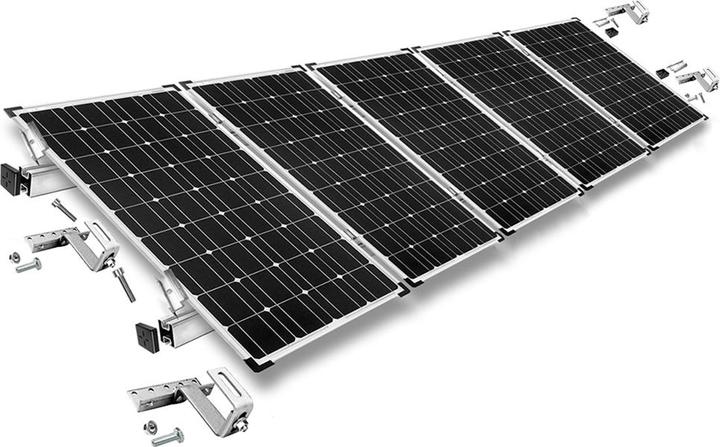 Immagine prodotto Offgridtec Kit di montaggio con ganci per tetto, regolabile a 3 vie (per tegole) per il montaggio su tetto