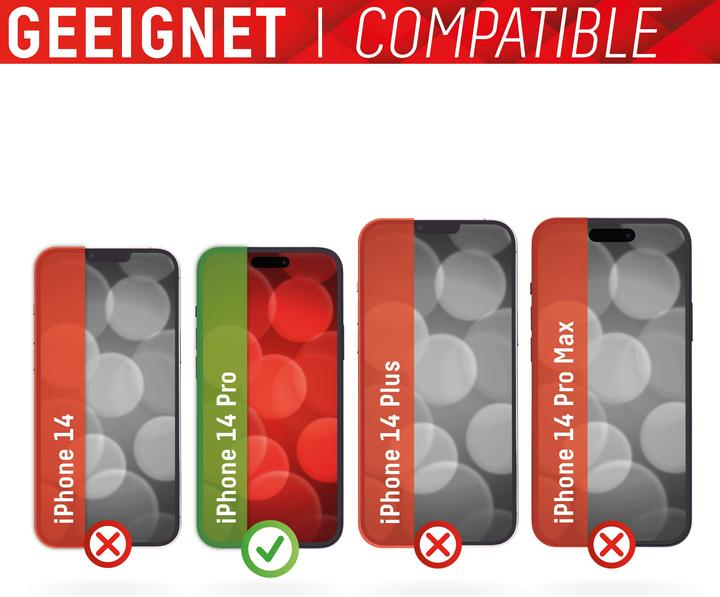 Actual product image Displex Real Glass, Privacy Full Cover Panzerglas (1 Piece, Apple iPhone 14 Pro)