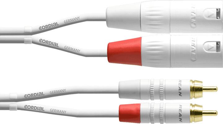Cordial CFU 6 MC SNOW - Unsym. connection cable / twin cable (6 m, Cinch)