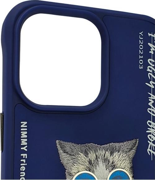 Actual product image Audi Nimmy case iPhone 15 Pro 6.1" blue Glasses Cool Cat (Apple iPhone 15 Pro)