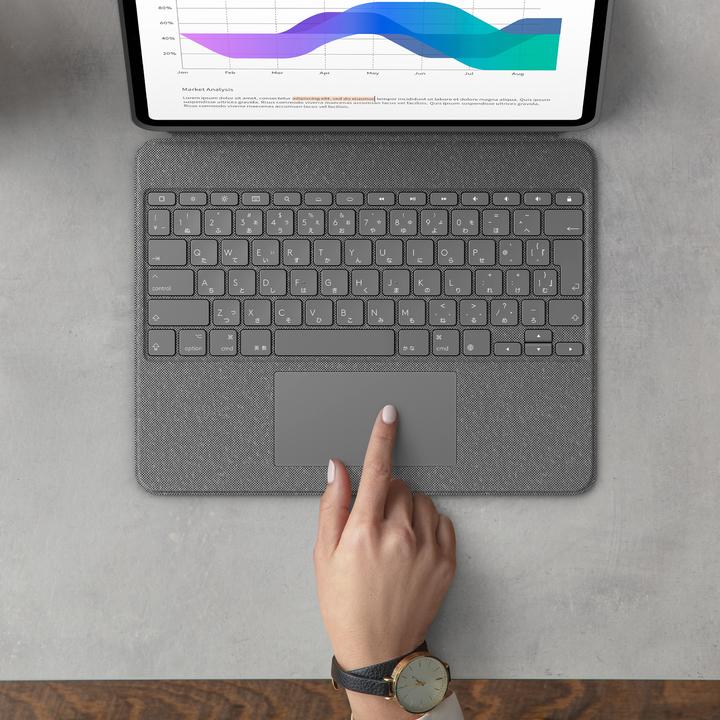 Image du produit Logitech Combo Touch (CH, iPad Pro 12.9 2022 (6e génération), iPad Pro 12.9 2021 (5ème génération))