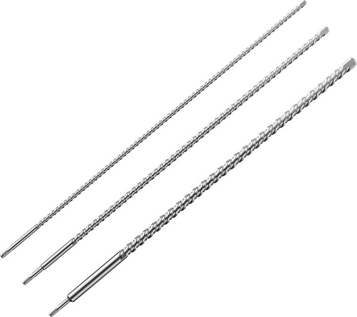 Produktbild Wiltec SDS Bohrer 3tlg Ø12/16/24 mm 1000mm Länge Hammerbohrer Durchbruchbohrer (12 mm, 24 mm, 16 mm)