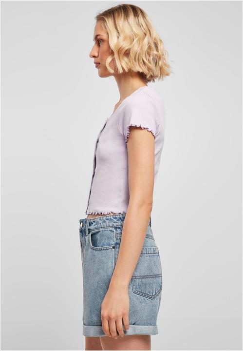Image du produit Urban Classics Tee-shirt femme croisé à côtes et boutons (4XL)