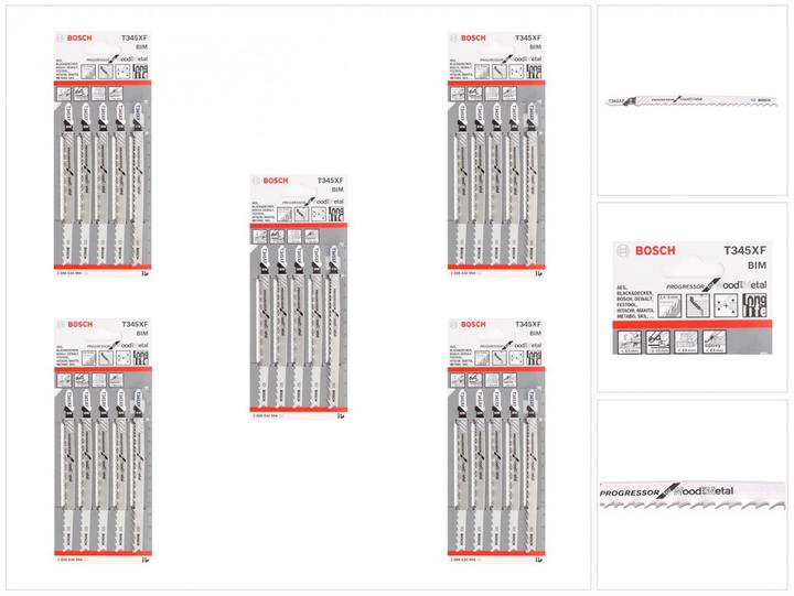 Actual product image Bosch Professional Zubehör PRO Multi Material thick and thin T345XF jigsaw blade, 132 mm, 25 pcs.