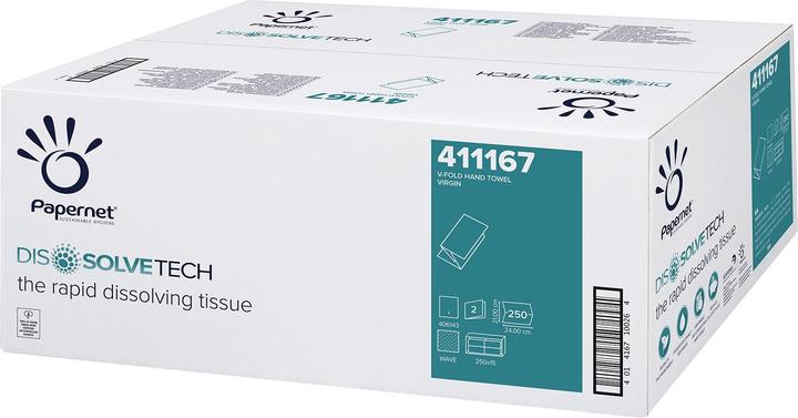 Immagine prodotto Papernet Asciugamano piegato 411167, piega a V, 2 veli, cellulosa - scatola di cartone (1 x)
