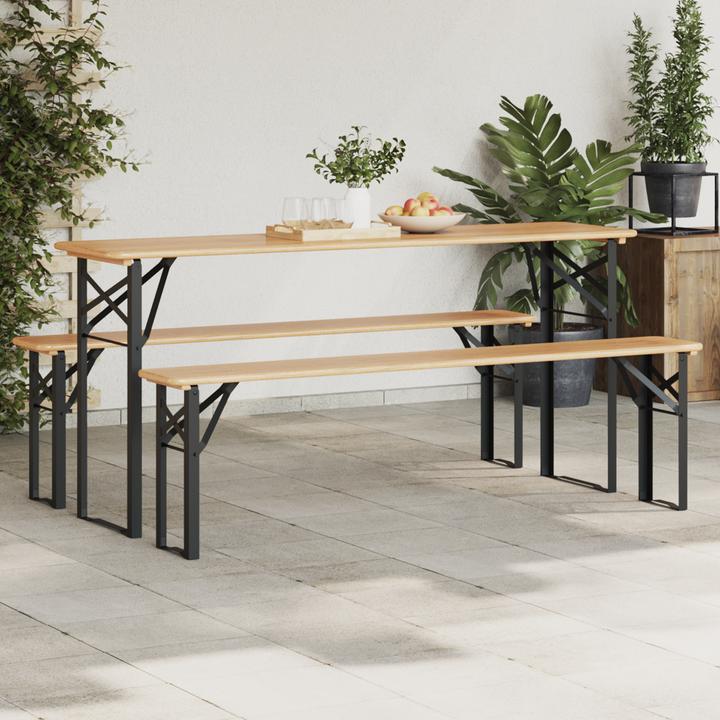 Actual product image VidaXL Beer table legs 2 pieces Folding black powder-coated steel