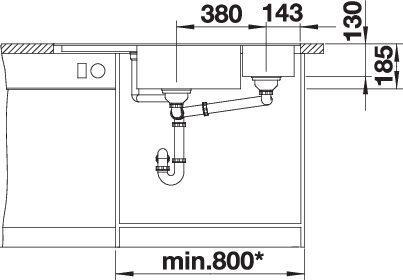 Produktbild Blanco Delta II-F (Einbauspüle, 104.20 cm, 56 cm)