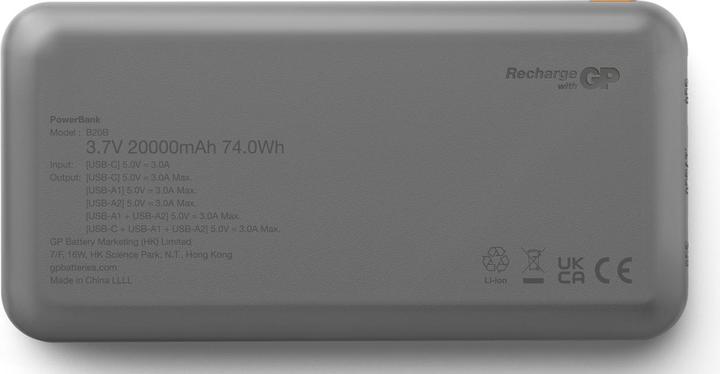 Actual product image GP Batteries GP PowerBank B+ Series 20000 mAh black (20000 mAh, 15 W)