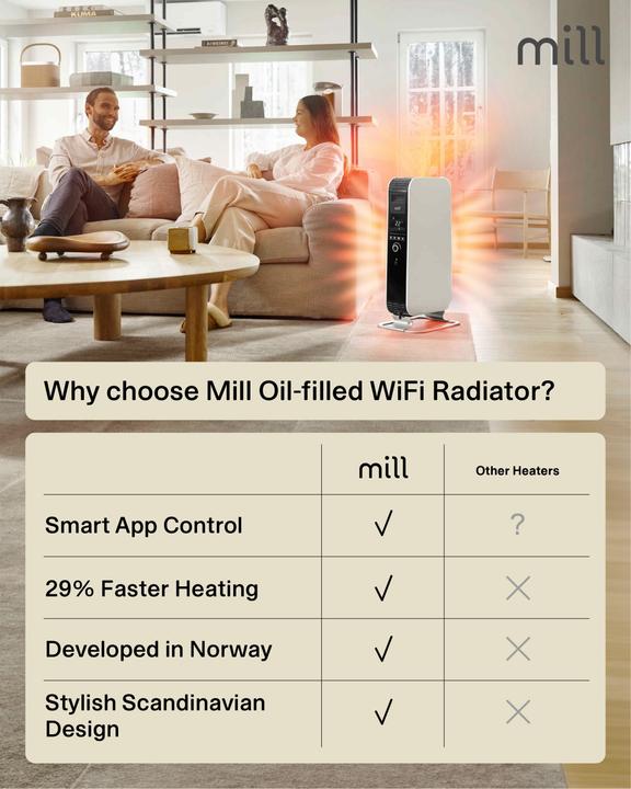 Image du produit Mill Gentle Air WiFi oil filled radiator - 2000W (2000 W)