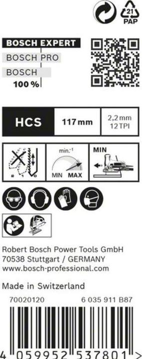 Image du produit Bosch Professional Zubehör Lame de scie sauteuse Expert Wood 2side clean T 308 BO, 25 pièces
