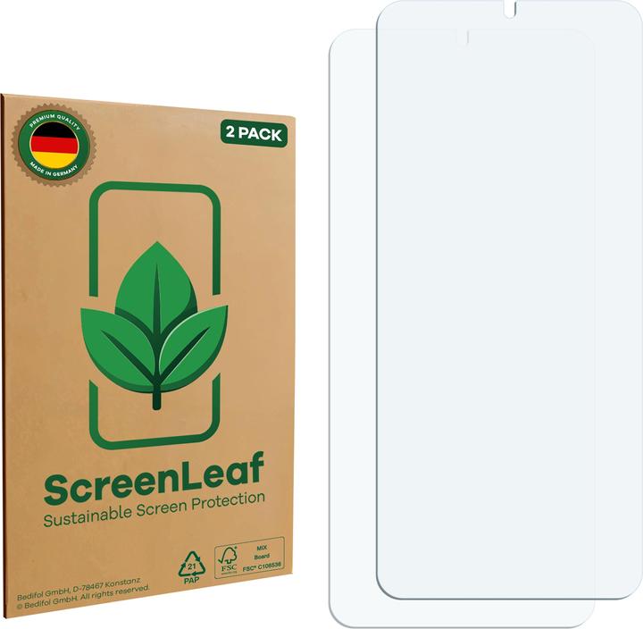 Actual product image ScreenLeaf Screen Protector sustainable Screen Protection, clear, anti-scratch (2 Piece, Xiaomi Redmi 5A)