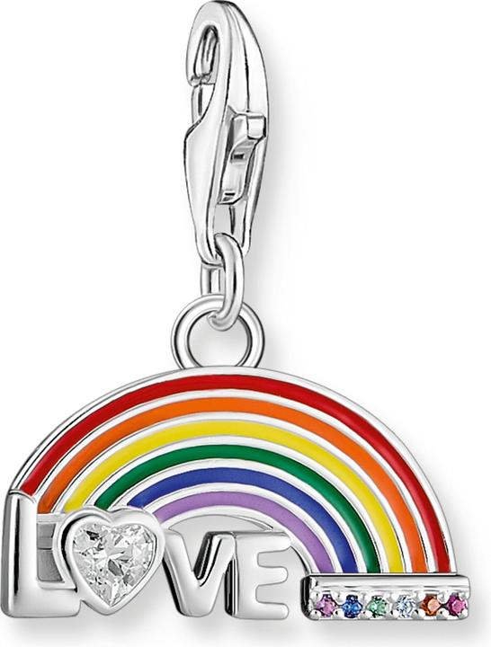 Thomas Sabo Charm-Anhänger Bunter Regenbogen Silber (925er Silber, Emaille)