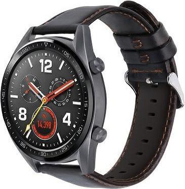 Actual product image Beline Smart watch leather strap, Black, 22mm