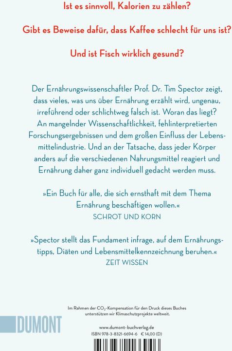 Produktbild Die Wahrheit über unser Essen (Deutsch, Tim Spector, Sara Riffel, Petra Huber, 2023)