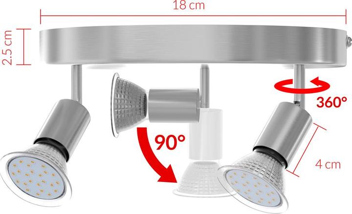 Image du produit Monzana Plafonnier (300 lm, GU10)