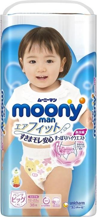 Moony Diapers - panties for girls XL 12-22kg 38 pcs. (Size XL, Pack, 38 Piece)