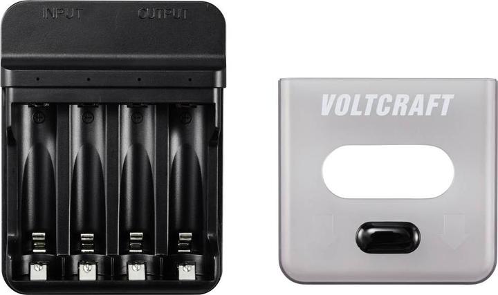 Produktbild Voltcraft VC-BC4-PB1 2in1 Ladegerät & Powerbank (1 Stk., AAA, AA, 500 mAh, Ladegerät ohne Akku)