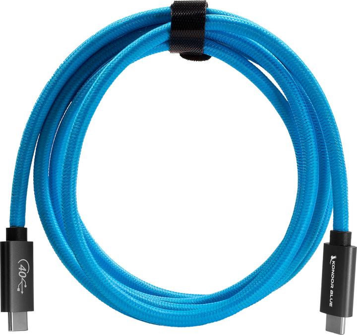 Actual product image Kondor Blue THUNDERBOLT 4 USB 4.0 TYPE C CABLE BLAZING 40G SPEEDS 5A 100W STRAIGHT 6 FT (1.83 m, USB 4.0, 100 W)