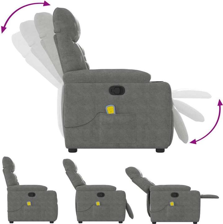 Produktbild VidaXL Massagesessel Dunkelgrau Mikrofasergewebe